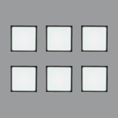 Встраиваемый светильник (комплект из 6 шт) Uniel ULP-1010 42W/4000К IP40 GRILYATO BLACK KIT06 UL-00008958