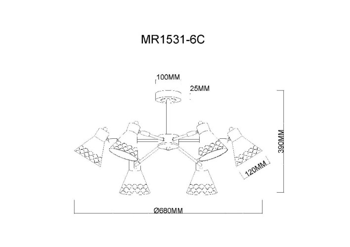Люстра на штанге MyFar Chilly MR1531-6C