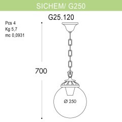 Уличный подвесной светильник Fumagalli Sichem/G250 G25.120.000.WXE27