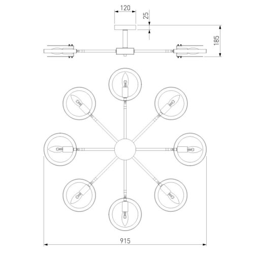 Потолочный светильник Eurosvet Gallo 70121/8 белый Smart a052339