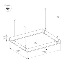 Подвесной светильник Arlight ALT-LINEAIR-QUADRAT-FLAT-UPDOWN-DIM-785-110W Warm3000 040634