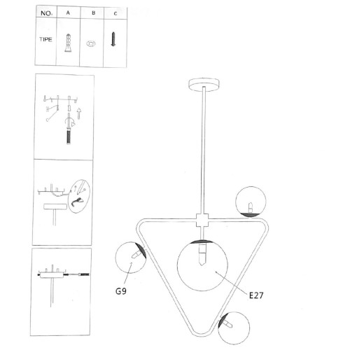 Люстра на штанге ImperiumLoft Cosmogony 151873-26