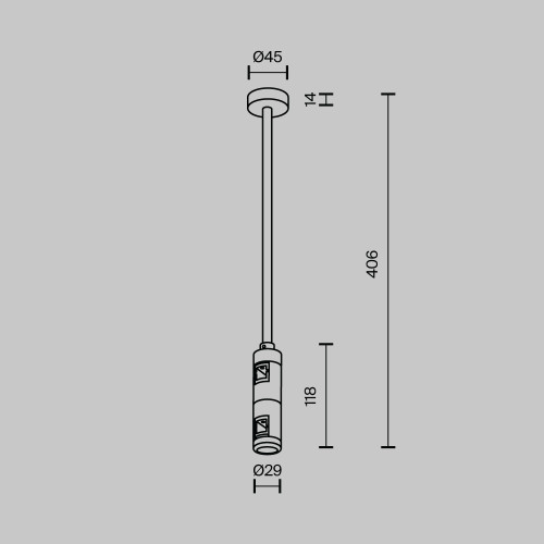 Крепление потолочное двойное Maytoni Flarity TRA158C-D1-PT