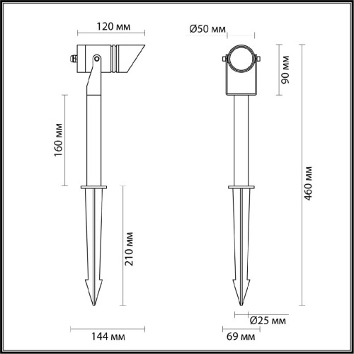 Грунтовый светильник Odeon Light Nature Stima 6648/6GL3