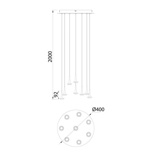 Каскадная люстра Mantra Andromeda 8933+8PL
