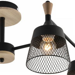 Люстра на штанге Reluce 01492-0.3-04 BK+WOOD