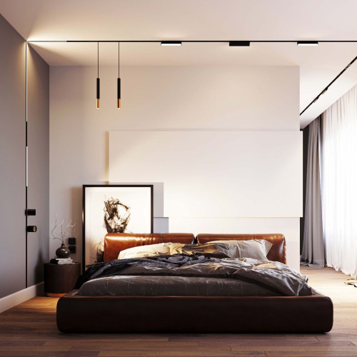 Трековый магнитный светильник Arlight MAG-FLAT-25-L400-12W Warm3000 (BK, 100 deg, 24V, DALI) 046333