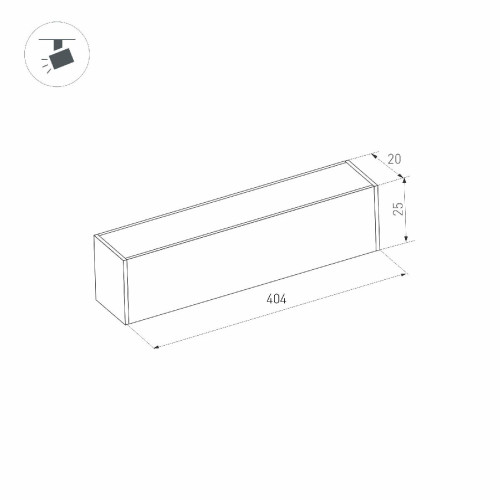 Трековый магнитный светильник Arlight MAG-FLAT-25-L400-12W Warm3000 (BK, 100 deg, 24V, DALI) 046333