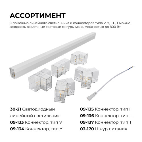 Коннектор для светильников Apeyron серии NET тип I 230В/50Гц 09-135