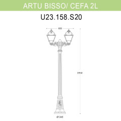 Уличный фонарь Fumagalli Artu Bisso/Cefa 2L U23.158.S20.BXF1R