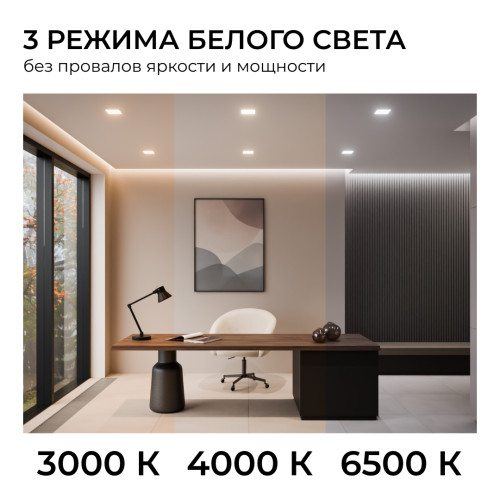 Встраиваемая светодиодная панель Apeyron 3 ССT 06-169