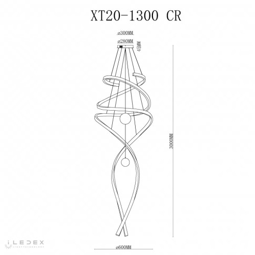 Подвесная люстра iLedex Axis XT20-1300 CR