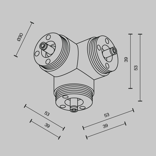 T-образный вертикальный коннектор без ввода питания Maytoni Shelf CA016TC-B