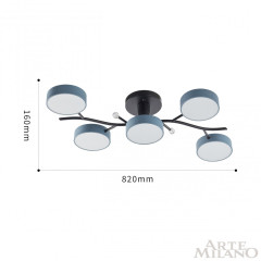 Потолочная люстра Arte Milano Ferrara 256606/5 Bk/Gr
