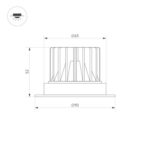 Встраиваемый светильник Arlight MS-ATLAS-TRIMLESS-R50-8W Day4000 (BK, 32deg, 230V) 036134