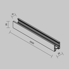Шинопровод низкопрофильный накладной Maytoni Magnetic track system Exility TRXMN034-412W