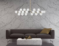 Люстра на штанге Lumina Deco Marsiada LDP 6033-24 BK+GD