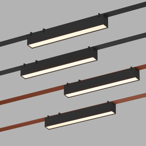Трековый однофазный светильник Denkirs Belty Linear DK5575-BK