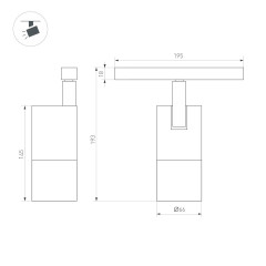 Трековый светильник Arlight MAG-ORIENT-SPOT-ZOOM-R65-15W Warm3000 (BK, 34-60 deg, 48V) 038373