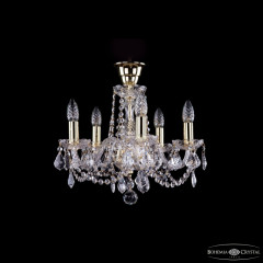 Подвесная люстра Bohemia Ivele Crystal 1402/5/141 G Leafs tube