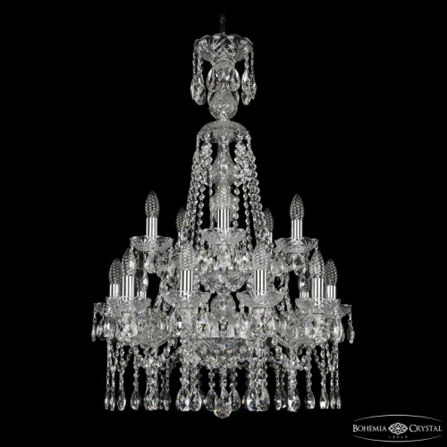 Подвесная люстра Bohemia Ivele Crystal 1413/10+5/200/XL-90/2d Ni