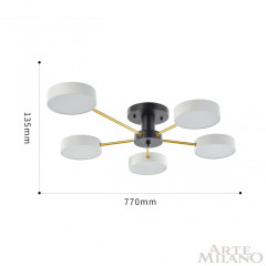 Потолочная люстра Arte Milano Ferrara 252006/5 Bk/Wh
