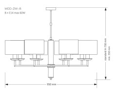 Потолочная люстра Kutek Mood Modesto MOD-ZW-8 (BC)