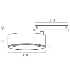 Трековый трехфазный светильник Quattro LED с управлением DALI Lightstar Alta Pro A5637DALI
