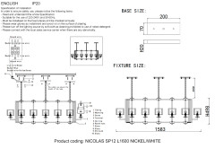Подвесная люстра Crystal Lux NICOLAS SP12 L1600 NICKEL/WHITE