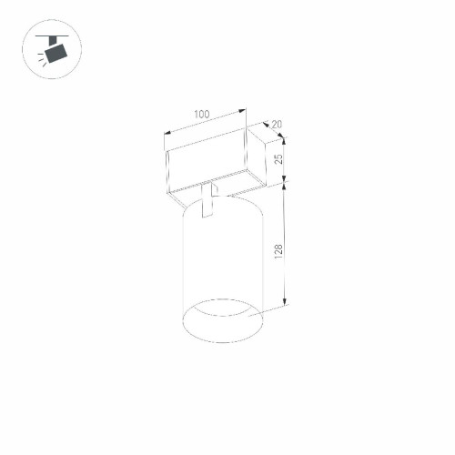 Трековый магнитный светильник Arlight MAG-SPOT-25-R120-12W Warm3000 (BK, 30 deg, 24V) 033678(1)