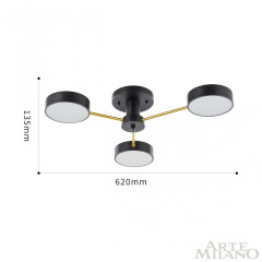 Потолочная люстра Arte Milano Ferrara 252006/3 Bk/Bk