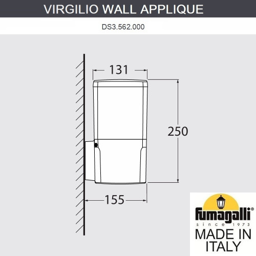 Уличный настенный светильник Fumagalli VIRGILIO APPLIQUE DS3.562.000.WYF1R