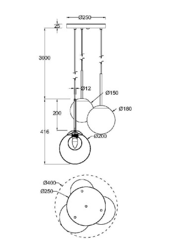 Подвесной светильник Maytoni Basic form MOD521PL-03G