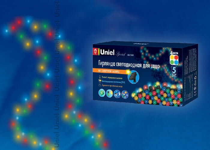 Гирлянда на солнечных батареях 500см разноцветная (05306) Uniel Special USL-S-122/PT5000 Milkyway