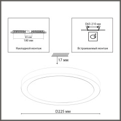 Накладной/встраиваемый светильник Sonex Mitra LED Nebula White 7790/18L