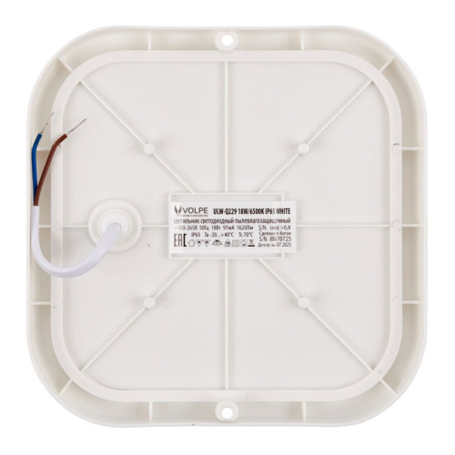 Накладной светильник влагозащищенный Volpe ULW-Q229 18W/6500K IP65 WHITE UL-00013191