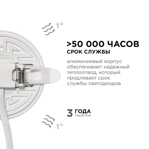 Встраиваемая светодиодная панель безрамочная Apeyron FLP 06-100