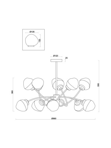 Люстра на штанге Freya Volani FR8017PL-10MG