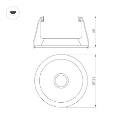 Встраиваемый светильник Arlight MS-HARBOR-R123-20W Day4000 050183