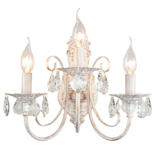 Бра Eurosvet 3305/3 белый с золотом/прозрачный хрусталь Strotskis