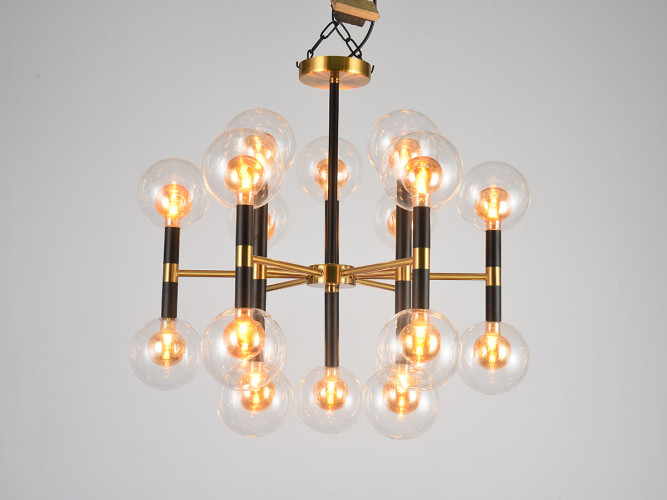 Люстра на штанге Elvan LU-7630/18-G9-GlBkCl