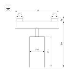 Трековый светильник Arlight ART-INBELT-SPOT-R45-7W Day4000-MIX (BK, 25 deg, 48V, DALI) 051350