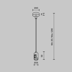 Подвес тросовый с вводом питания Maytoni Flarity TRA157SW-B1-BS