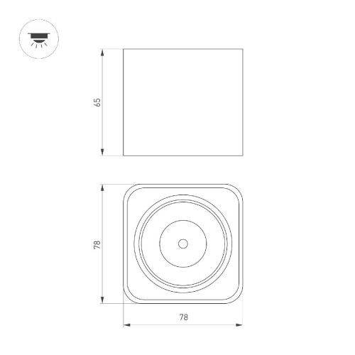 Накладной светильник Arlight SP-DICE-S78x78-10W Warm3000 (WH, 24 deg, 230V) 046633