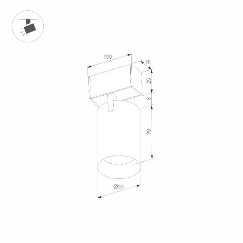 Трековый магнитный светильник Arlight MAG-SPOT-25-R90-9W Warm3000 035001(1)