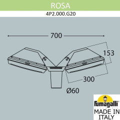 Уличный светильник Fumagalli Guizeppe 4P2.000.G20.WYF1R
