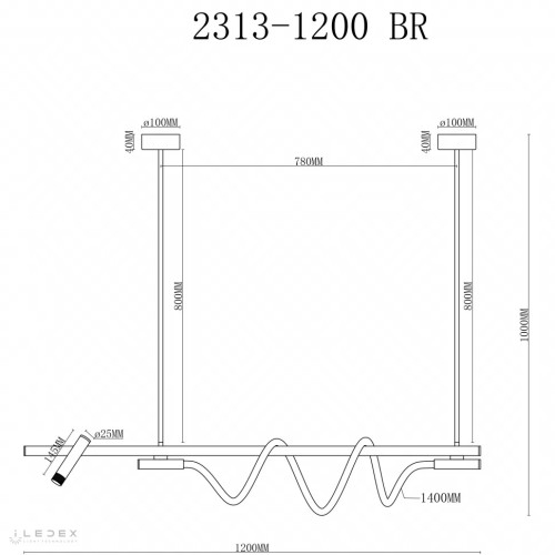 Подвесная люстра iLedex Cross 2313-1200 BR