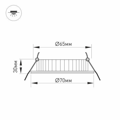 Мебельный светильник Arlight LTM-R70WH-Frost 4.5W Warm White 110deg
