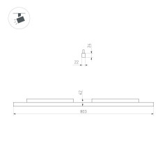 Трековый магнитный светильник Arlight MAG-ORIENT-FLAT-L800-27W Day4000 (BK, 100 deg, 48V) (IP20 Металл) 058250
