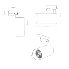 Трековый однофазный светильник Denkirs Solid Koper DK6455-BK